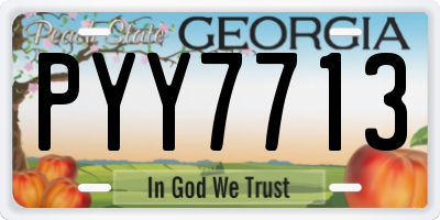 GA license plate PYY7713