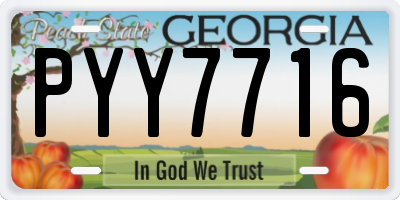 GA license plate PYY7716