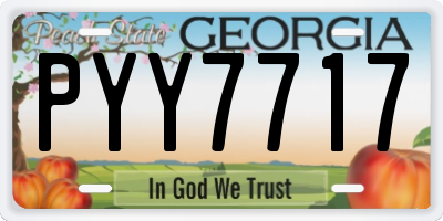 GA license plate PYY7717