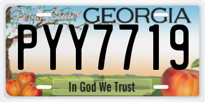 GA license plate PYY7719