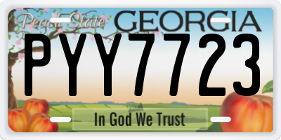 GA license plate PYY7723