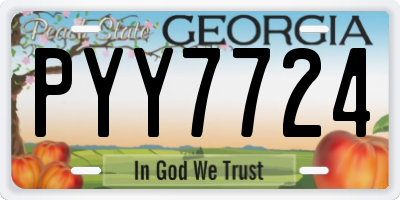 GA license plate PYY7724