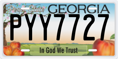 GA license plate PYY7727