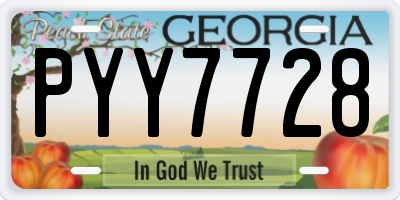 GA license plate PYY7728