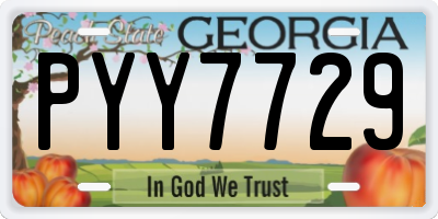 GA license plate PYY7729