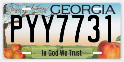 GA license plate PYY7731