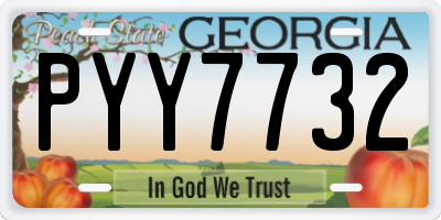 GA license plate PYY7732