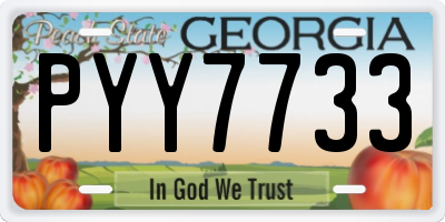 GA license plate PYY7733