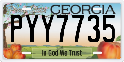 GA license plate PYY7735