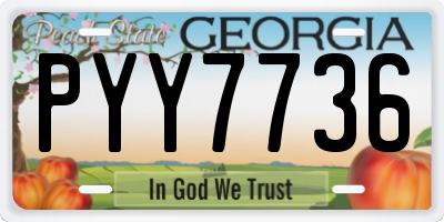 GA license plate PYY7736