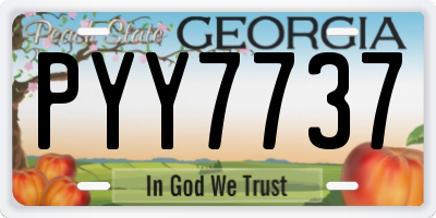 GA license plate PYY7737