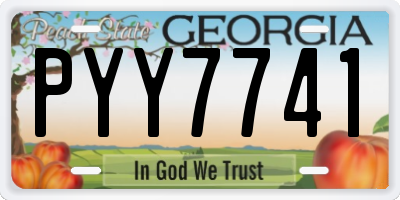 GA license plate PYY7741