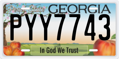 GA license plate PYY7743