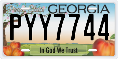GA license plate PYY7744