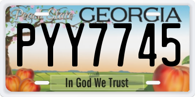 GA license plate PYY7745