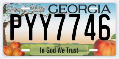 GA license plate PYY7746
