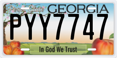 GA license plate PYY7747