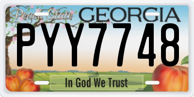 GA license plate PYY7748