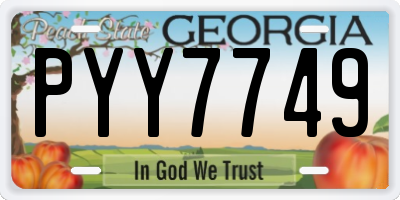 GA license plate PYY7749