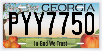 GA license plate PYY7750