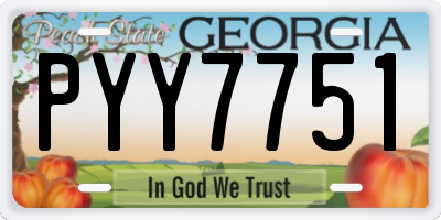 GA license plate PYY7751