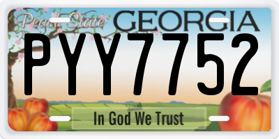 GA license plate PYY7752