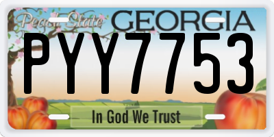 GA license plate PYY7753