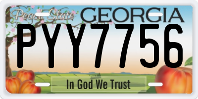 GA license plate PYY7756