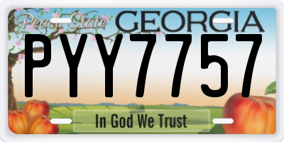 GA license plate PYY7757