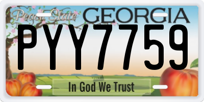GA license plate PYY7759