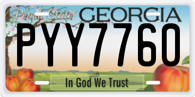GA license plate PYY7760