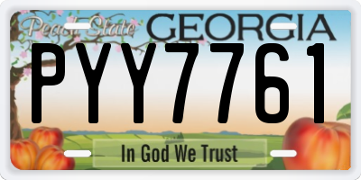 GA license plate PYY7761
