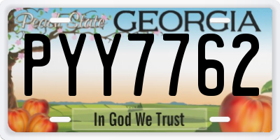 GA license plate PYY7762