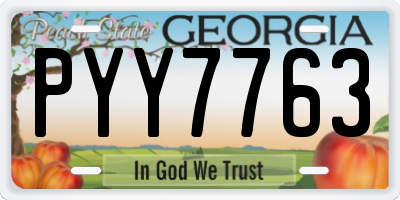 GA license plate PYY7763
