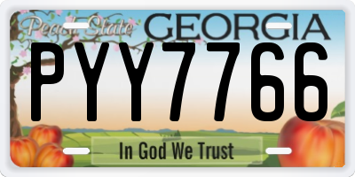 GA license plate PYY7766