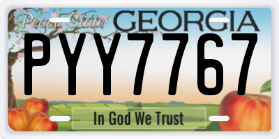GA license plate PYY7767