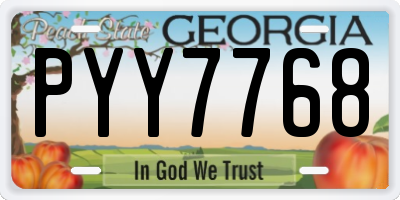 GA license plate PYY7768