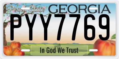 GA license plate PYY7769
