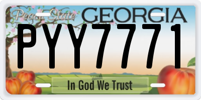 GA license plate PYY7771