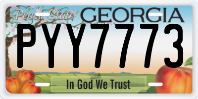 GA license plate PYY7773