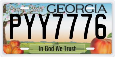 GA license plate PYY7776