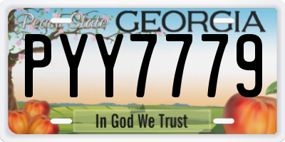 GA license plate PYY7779