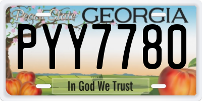 GA license plate PYY7780