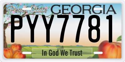 GA license plate PYY7781