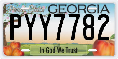 GA license plate PYY7782