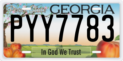GA license plate PYY7783