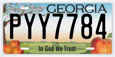 GA license plate PYY7784