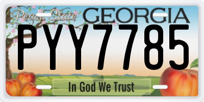 GA license plate PYY7785