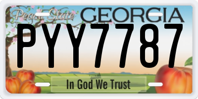 GA license plate PYY7787