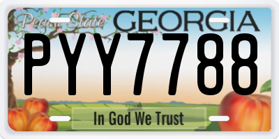GA license plate PYY7788